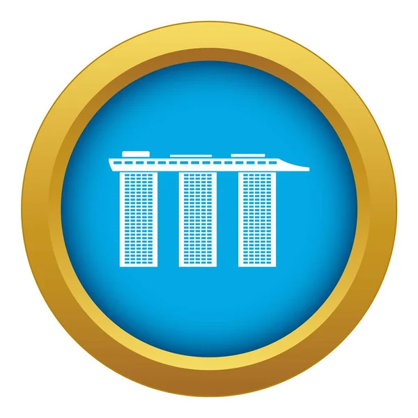 Marina Bay Sands Hotel, Singapore icon blue vector isolated — Stock Vector