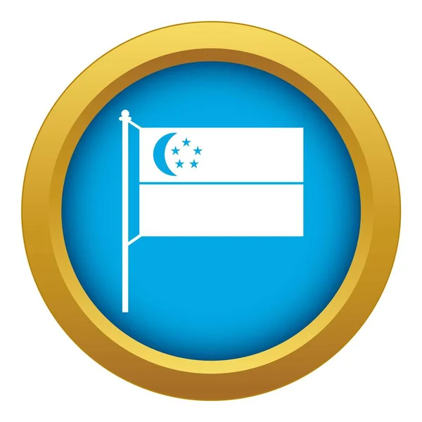 Vlag van Singapore icon Blue vector geïsoleerd — Stockvector