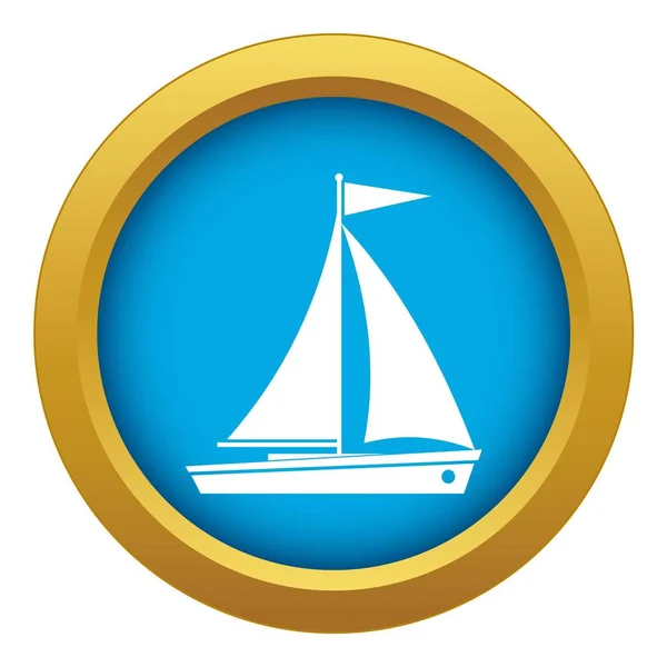 Yacht icon blue vector isolated — Stock Vector