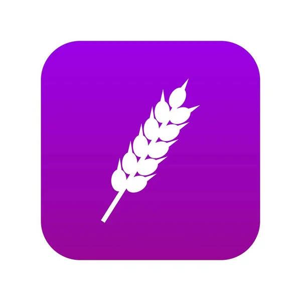 Icône de l'oreille de blé séché numérique violet — Image vectorielle