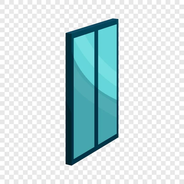 Ícone de porta de vidro azul, estilo cartoon — Vetor de Stock