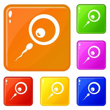 Donör sperm simgeleri vektör renk ayarlamak