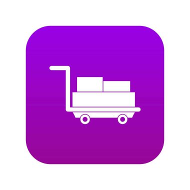 Bagaj simgesi dijital mor sepeti