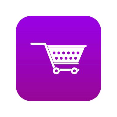 Boş süpermarket sepeti simgesi dijital mor