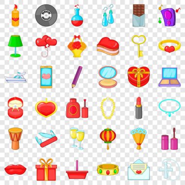 Çiçek Icons set, karikatür tarzı