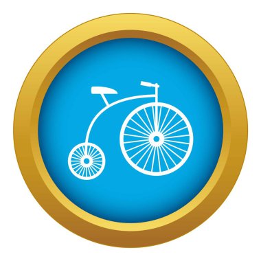 Penny-farthing simgesi mavi vektör izole