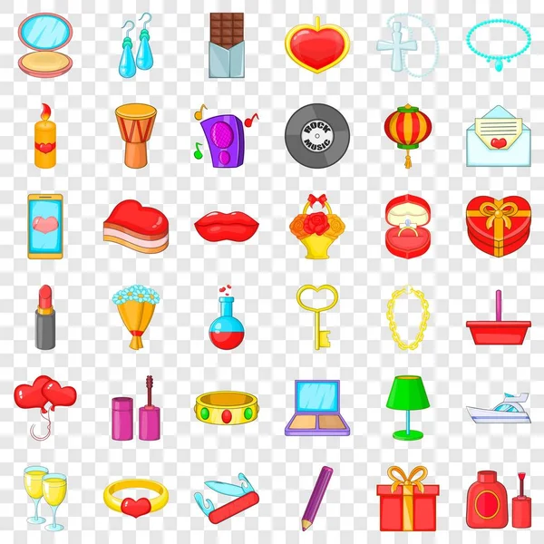 Şampanya Icons set, karikatür tarzı