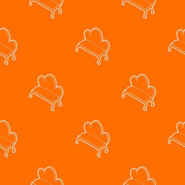 Retro kanepe desen vektör turuncu