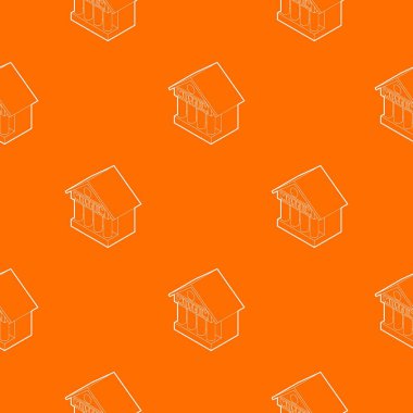 Müze binası desen vektör turuncu