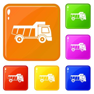 Oyuncak kamyon simgeler vektör renk ayarla