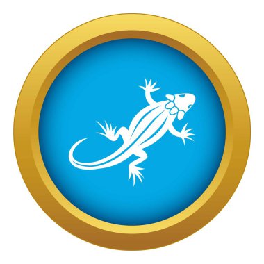 Kertenkele simgesi mavi vektör izole