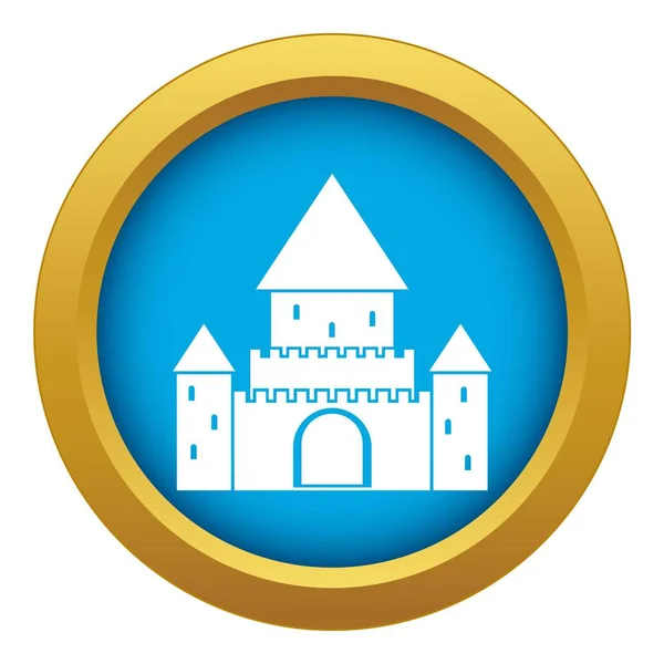 Castillo de Chillon, Suiza icono vector azul aislado — Vector de stock