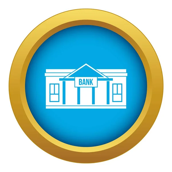 Bank building icon blue vector isolated — Stock Vector