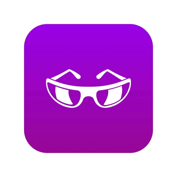 Icono gafas de sol digital púrpura — Vector de stock