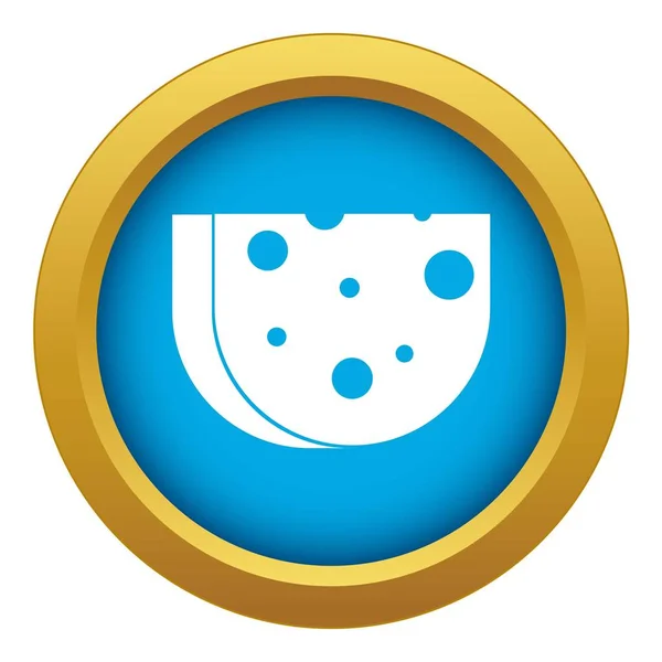 Pièce d'icône du fromage suisse vecteur bleu isolé — Image vectorielle