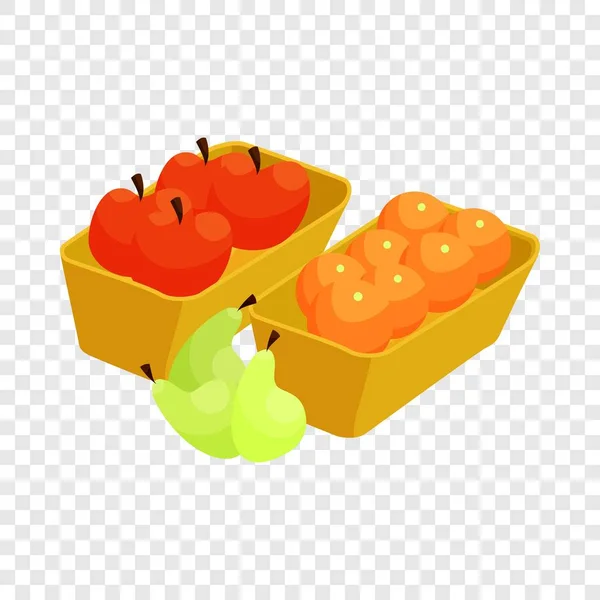 Boxes of fruit icon, cartoon style — Stock Vector