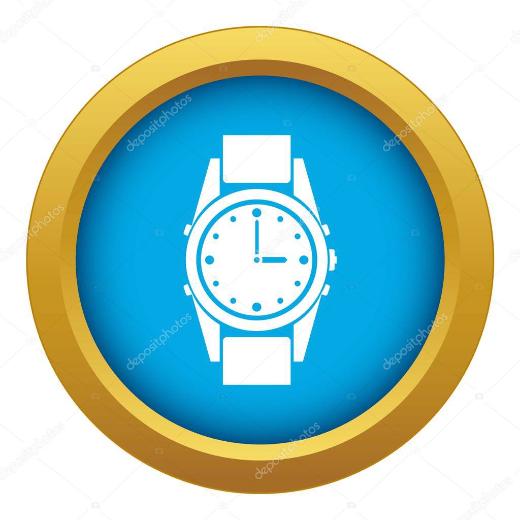 Swiss watch icon blue vector isolated