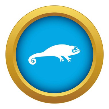 Bukalemun simgesi mavi vektör izole