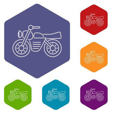 Motosiklet simgeleri vektör hexahedron
