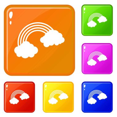 Gökkuşağı simgeler vektör renk ayarla