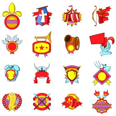 Ortaçağ Icons set, karikatür tarzı