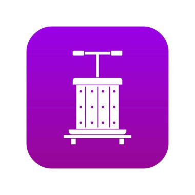 Üzüm simgesi dijital mor için geleneksel ahşap basın