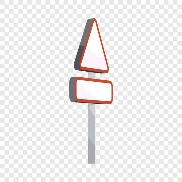 Icône de panneau de signalisation triangulaire, style dessin animé — Image vectorielle