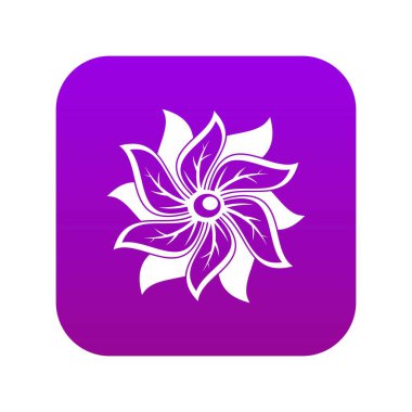 Çiçek simgesi dijital mor