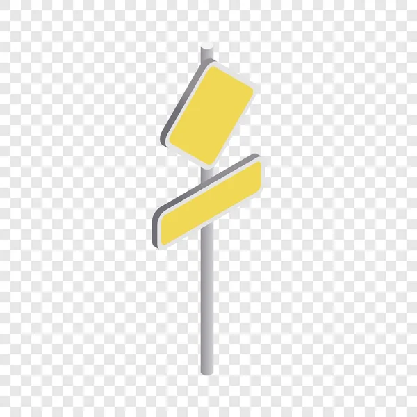 Yellow road sign icon, isometric 3d style — Stock Vector