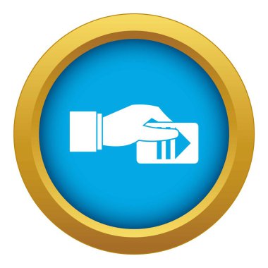 Park bilet simgesi mavi vektör izole ile El