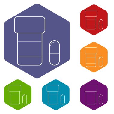 Kavanoz simgeleri vektör hexahedron Pills