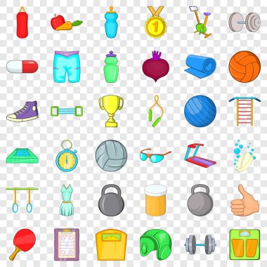 Madalya Icons set, karikatür tarzı