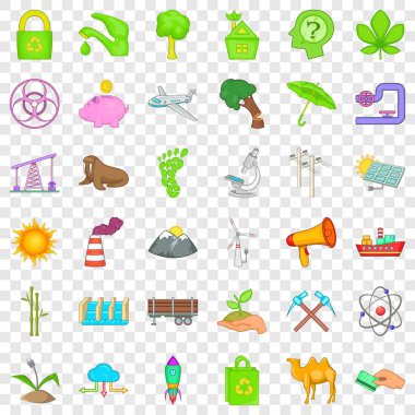 Kirliliği Icons set, karikatür tarzı