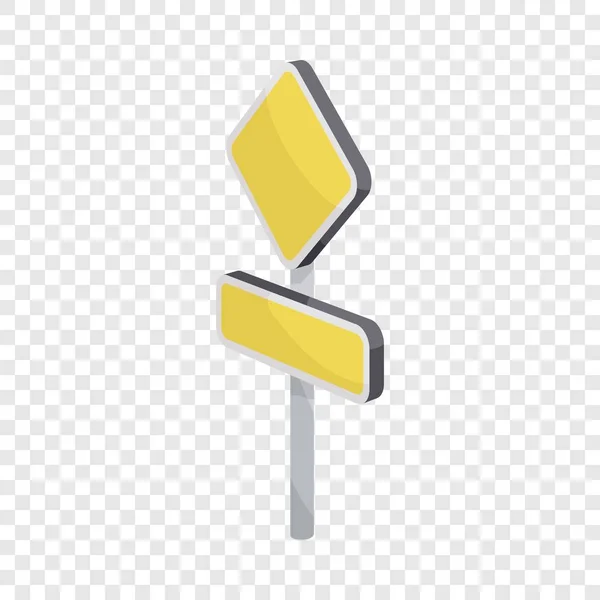 Yellow road sign icon, cartoon style — Stock Vector