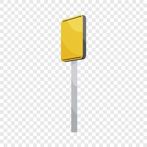 Sinal de estrada ícone quadrado amarelo, estilo dos desenhos animados — Vetor de Stock