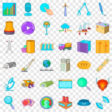 İngiliz anahtarı Icons set, karikatür tarzı