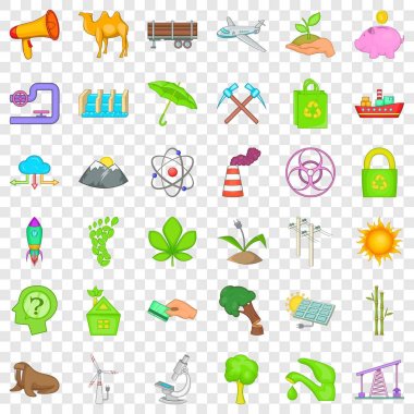 Dünya Icons set, karikatür tarzı