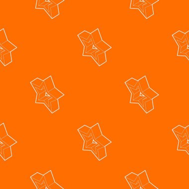 Beş sivri yıldız deseni vektör turuncu