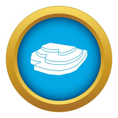 Pirinç alan simgesi mavi vektör izole