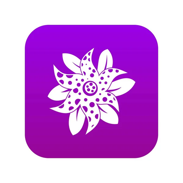 Icône fleur numérique violet — Image vectorielle