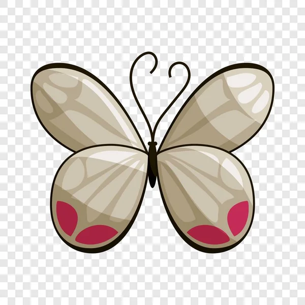 Weißer Schmetterling Ikone, Cartoon-Stil — Stockvektor