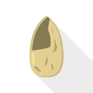 Kırık boş badem simgesi, düz stil