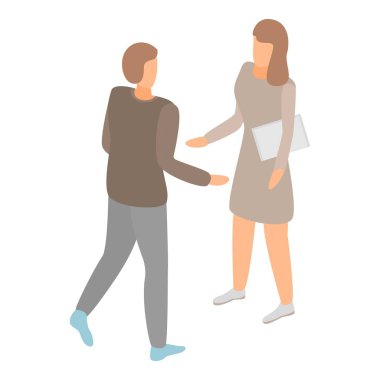 İş toplantısı simgesi, isometrik stil