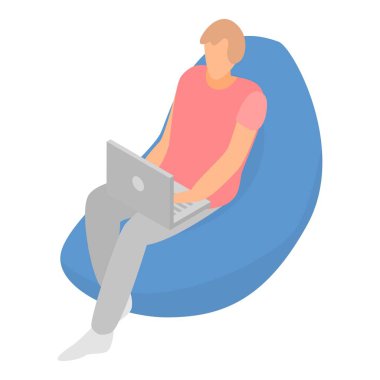 Freelancer çalışma simgesi, biyometrik stil