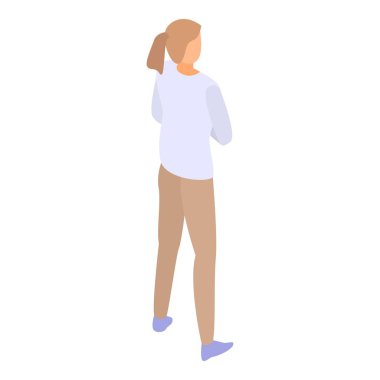 Öğrenci kız simgesi, izometrik stil