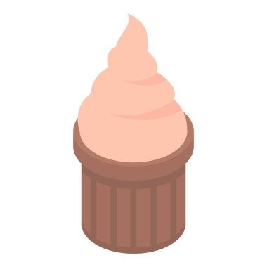 Kremalı cupcake simgesi, biyometrik tarzı