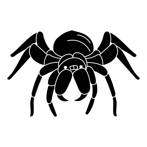 Mörk spindel ikon, enkel stil — Stock vektor