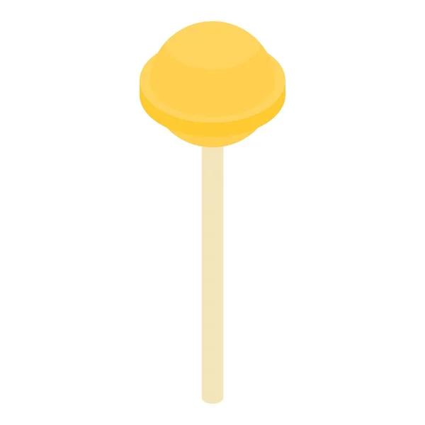 Ícone de pirulito amarelo, estilo isométrico —  Vetores de Stock