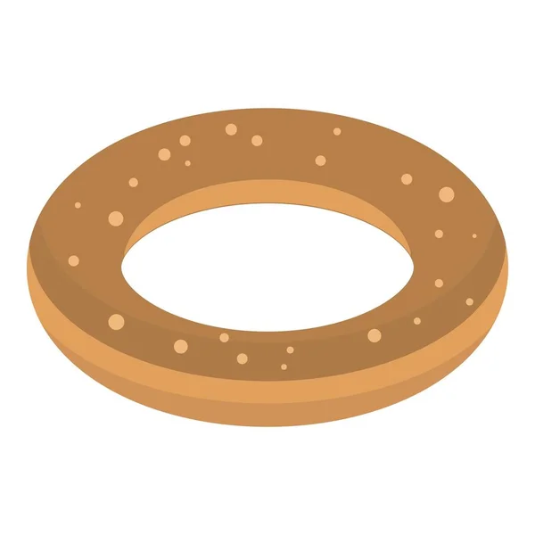 Chocolate donut icon, isometric style — Stock Vector