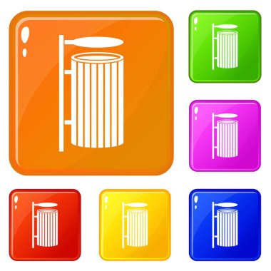 Ortak çöp kutusu simgeleri vektör rengi ayarlamak